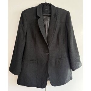 Haggar Women's‎ Charcoal Gray Tweed Blazer Jacket Size 14